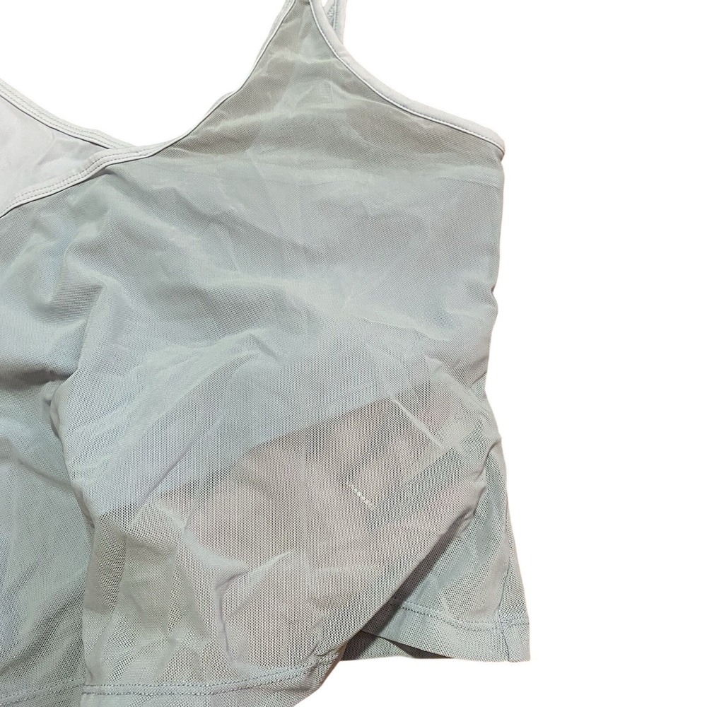 Halara NWT Tank Top Mesh Spaghetti Strap Size Medium Light Foggy Blue - Picture 3 of 6